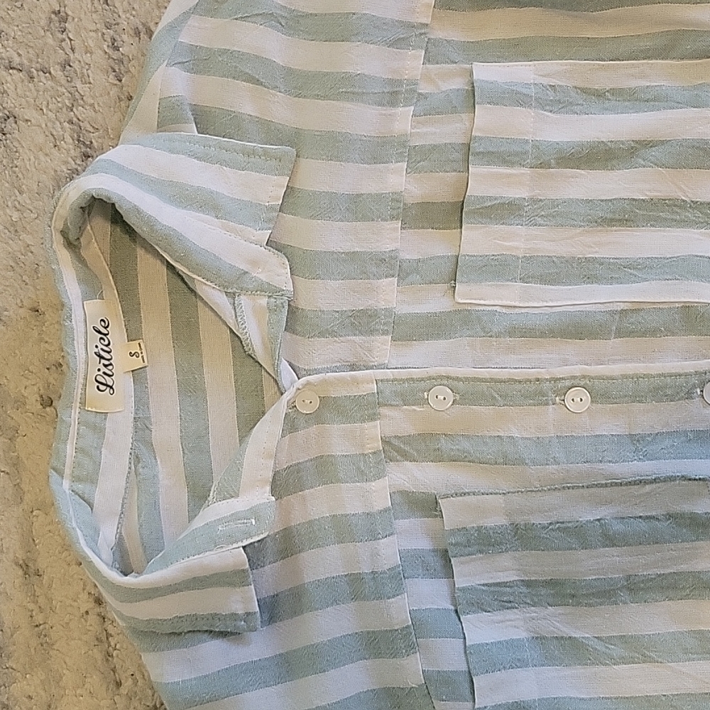 Listicle Button Front High-Low Blouse - image 1